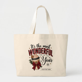 Bolsa Tote Grande Saca Personalizado Tempo Maravilhoso do Ano