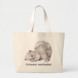 Bolsa Tote Grande Saca Tote de Retrato de Gatinho Adorável