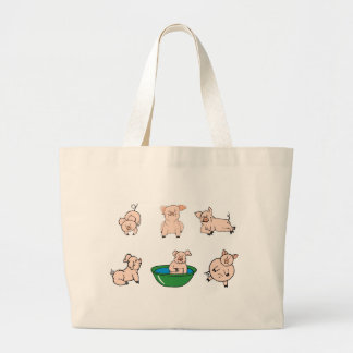 Bolsa Tote Grande Saco adorável do amante dos porcos