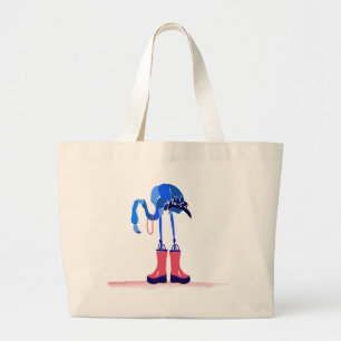 Bolsa Tote Grande Saco azul do flamingo