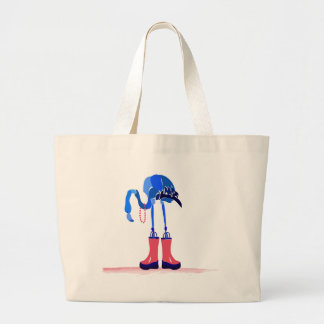 Bolsa Tote Grande Saco azul do flamingo