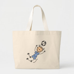 Bolsa Tote Grande Saco azul do futebol das meninas