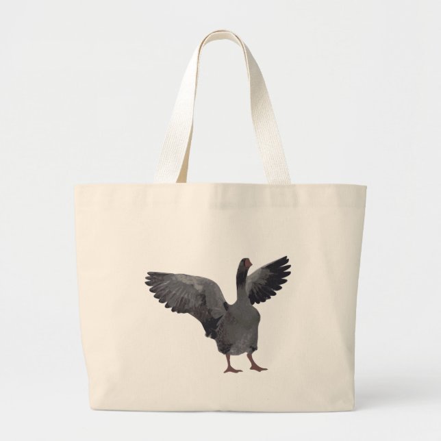 Bolsa Tote Grande Saco cinzento do ganso (Frente)