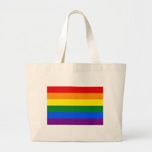 Bolsa Tote Grande Saco com a bandeira do arco-íris de LGBT