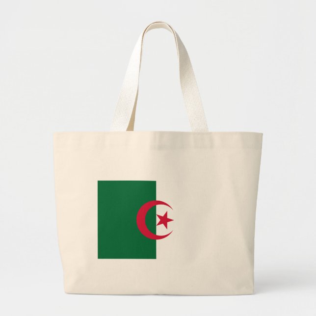 Bolsa Tote Grande Saco com bandeira da Argélia (Frente)