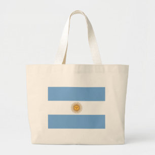 Bolsa Tote Grande Saco com bandeira da Argentina