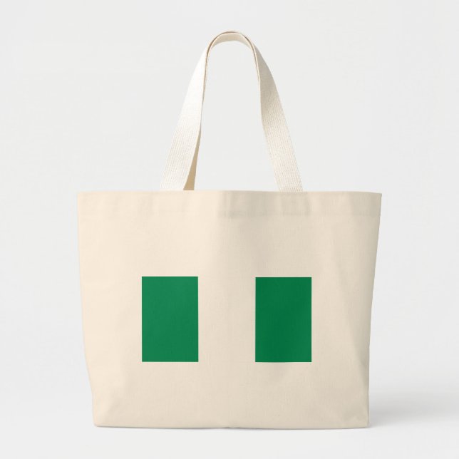 Bolsa Tote Grande Saco com bandeira da Nigéria (Frente)