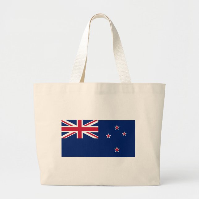 Bolsa Tote Grande Saco com bandeira da Nova Zelândia (Frente)