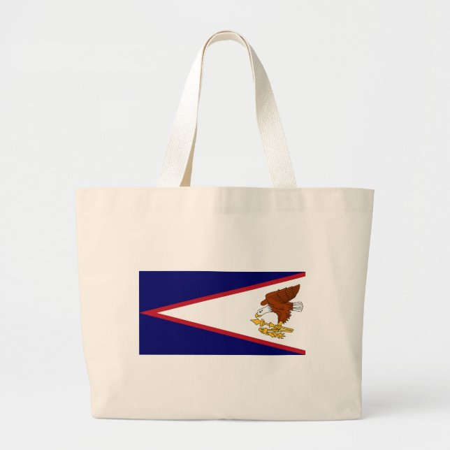 Bolsa Tote Grande Saco com bandeira da Samoa Americana - EUA (Frente)