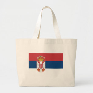 Bolsa Tote Grande Saco com bandeira da Sérvia
