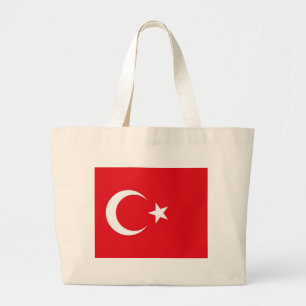 Bolsa Tote Grande Saco com bandeira da Turquia