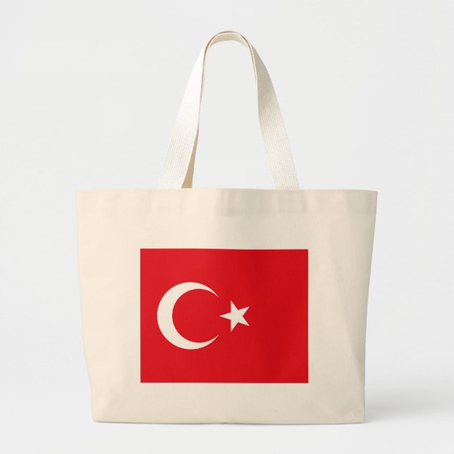 Bolsa Tote Grande Saco com bandeira da Turquia (Frente)