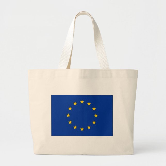 Bolsa Tote Grande Saco com bandeira da União Europeia (Frente)