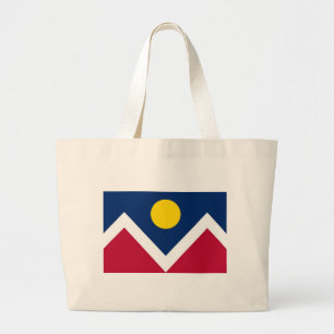 Bolsa Tote Grande Saco com Bandeira de Denver, Estado do Colorado -