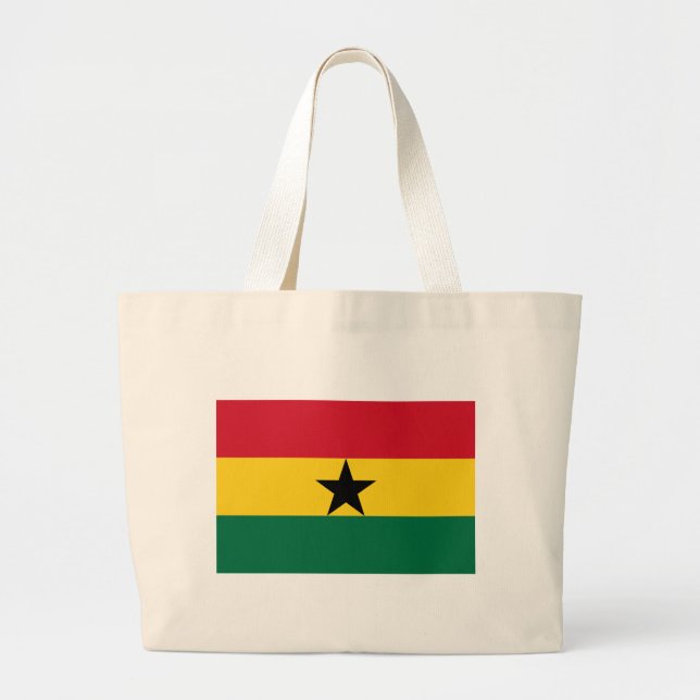 Bolsa Tote Grande Saco com bandeira de Gana (Frente)