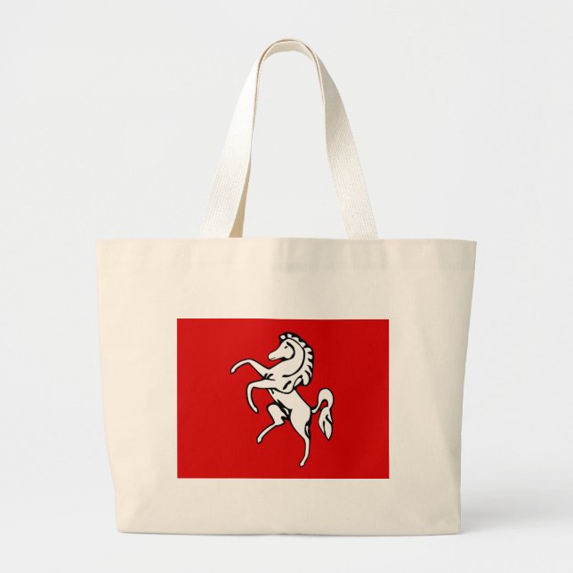 Bolsa Tote Grande Saco com Bandeira de Kent, Inglaterra (Frente)