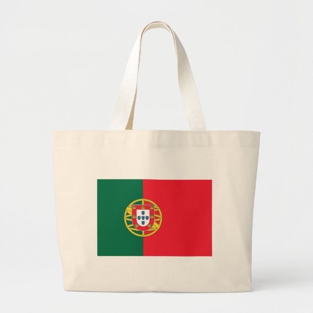 Bolsa Tote Grande Saco com bandeira de Portugal (Frente)