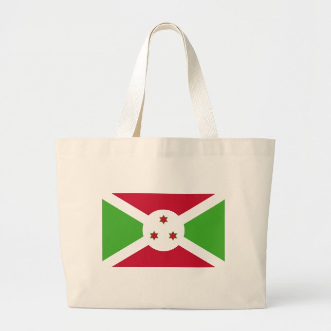 Bolsa Tote Grande Saco com Bandeira do Burundi (Frente)