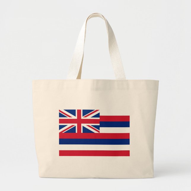 Bolsa Tote Grande Saco com bandeira do Estado do Havaí - EUA (Frente)