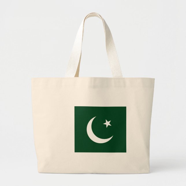 Bolsa Tote Grande Saco com bandeira do Paquistão (Frente)