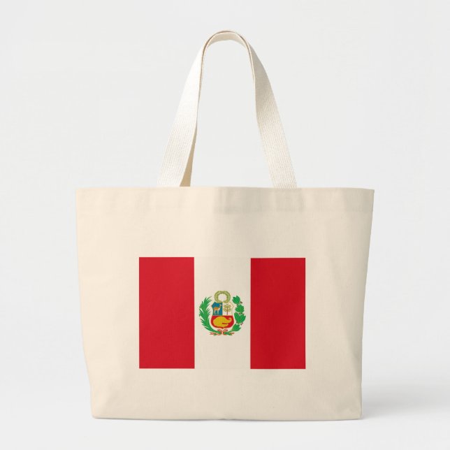 Bolsa Tote Grande Saco com bandeira do Peru (Frente)