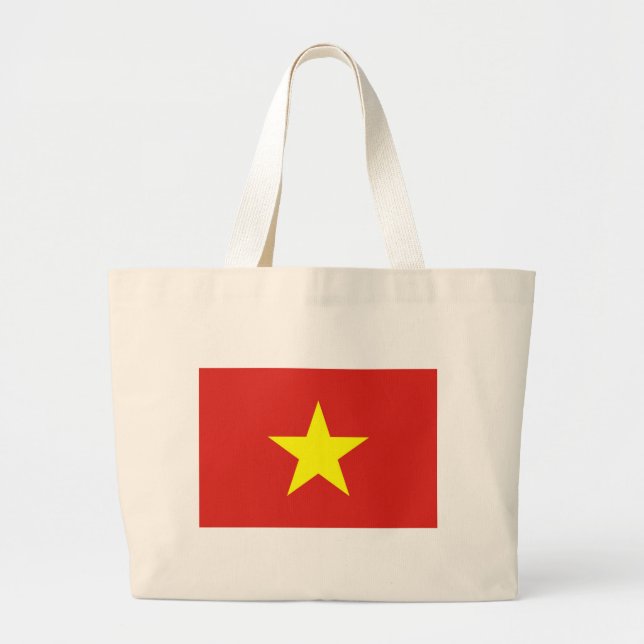 Bolsa Tote Grande Saco com bandeira do Vietname (Frente)