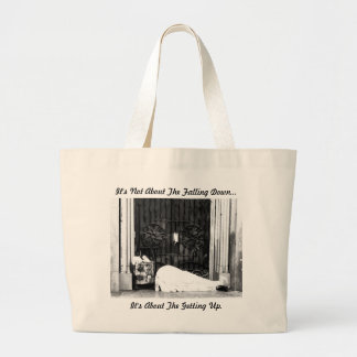 Bolsa Tote Grande Saco com citação inspiradora.