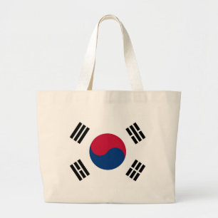 Bolsa Tote Grande Saco com pavilhão da Coreia do Sul