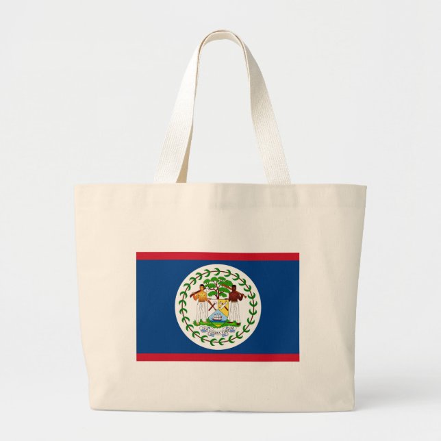 Bolsa Tote Grande Saco com Sinalizador de Belize (Frente)