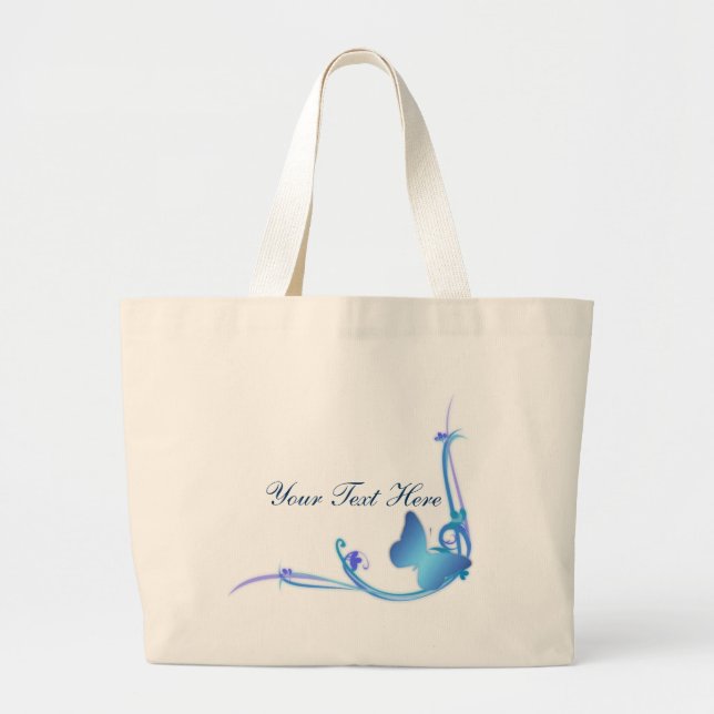 Bolsa Tote Grande Saco customizável da borboleta (Frente)