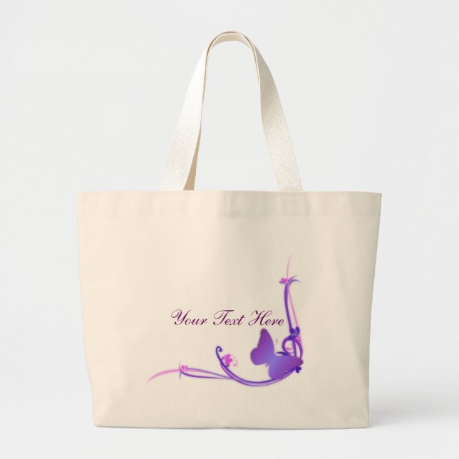 Bolsa Tote Grande Saco customizável da borboleta (Frente)
