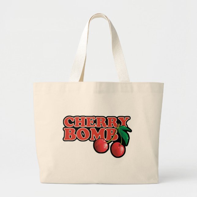 Bolsa Tote Grande Saco da bomba de cereja (Frente)