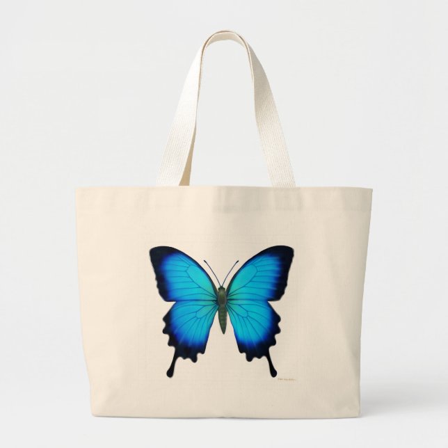 Bolsa Tote Grande Saco da borboleta de Papilio Ulysses (Frente)