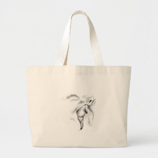 Bolsa Tote Grande Saco da cabeça de cavalo de Whte