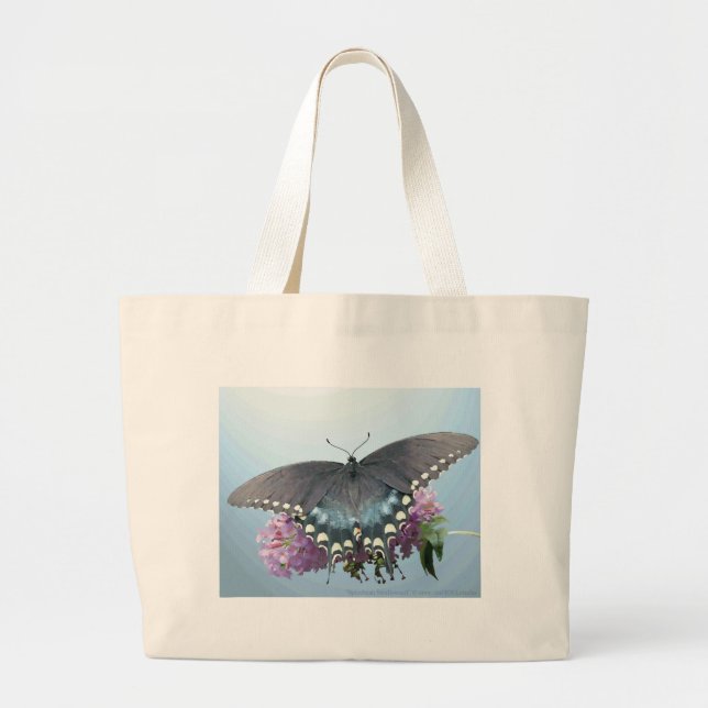 Bolsa Tote Grande Saco da foto de Spicebush Swallowtail (Frente)