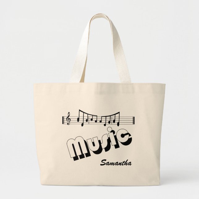 Bolsa Tote Grande Saco da música (Frente)