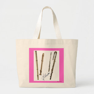 Bolsa Tote Grande Saco da música da flauta e do registrador