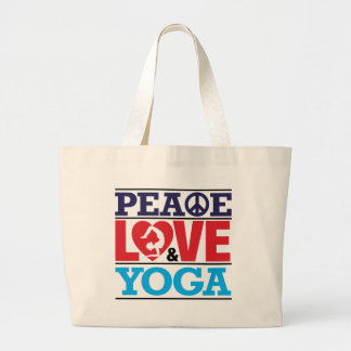 Bolsa Tote Grande Saco da paz, do amor e da ioga