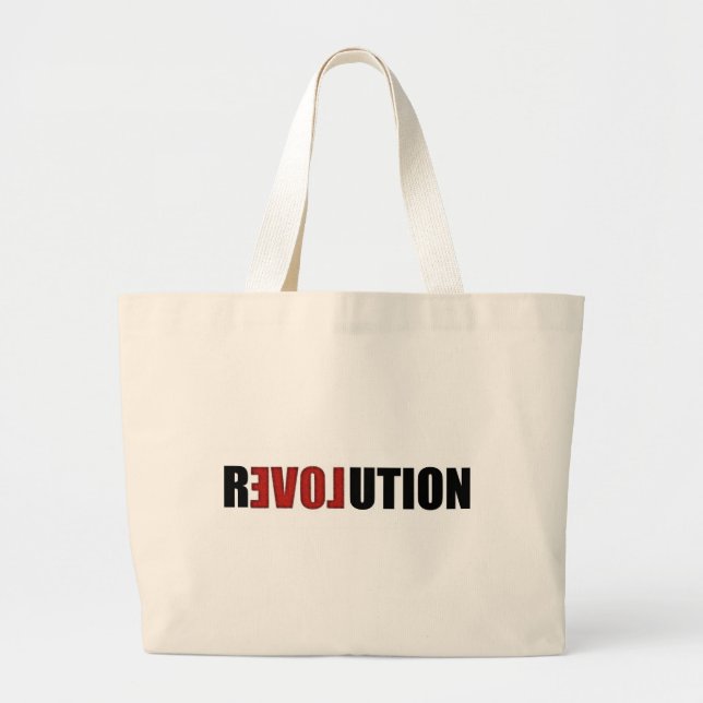 Bolsa Tote Grande Saco da revolução (amor) (Frente)