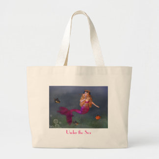 Bolsa Tote Grande Saco da sereia do rosa quente