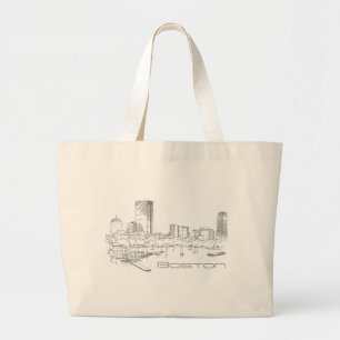 Bolsa Tote Grande Saco da skyline de Boston