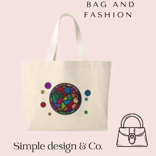 Bolsa Tote Grande Saco da Tota de Textura Colorida Sagrada de Vidro 