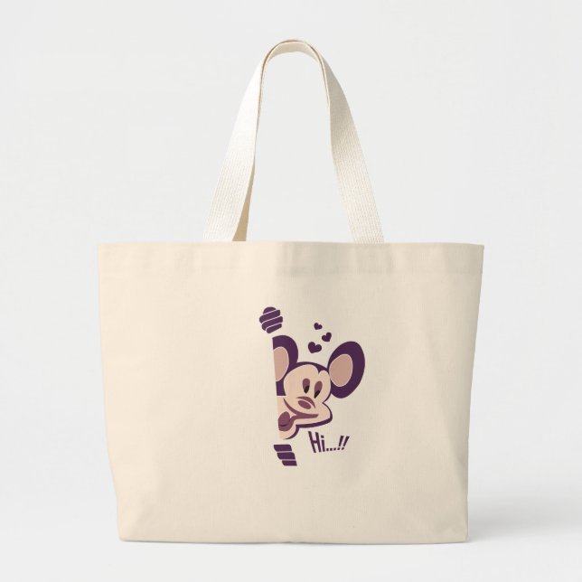 Bolsa Tote Grande Saco das damas Tote com panda feliz (Frente)