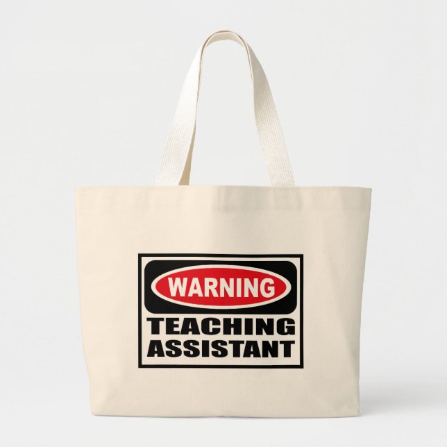 Bolsa Tote Grande Saco de advertência do ASSISTENTE de ENSINO (Frente)