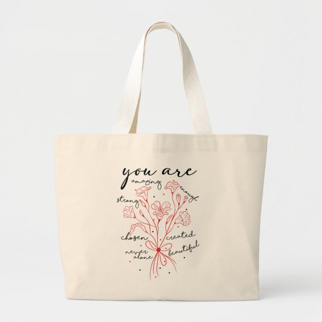 Bolsa Tote Grande saco de afirmação diária (Frente)