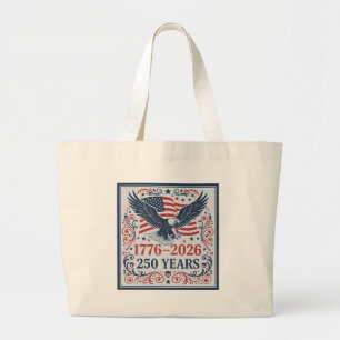 Bolsa Tote Grande Saco de Águia Patriótica América 250 Anos 1776 202