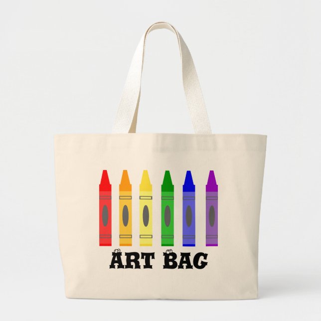 Bolsa Tote Grande Saco de Arte Artista Crayon (Frente)