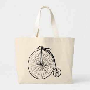 Bolsa Tote Grande Saco de Bicicleta Penny Farthing Antiga