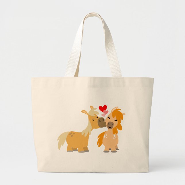 Bolsa Tote Grande Saco de Cartoon Bonito Pôs no Amor (Frente)