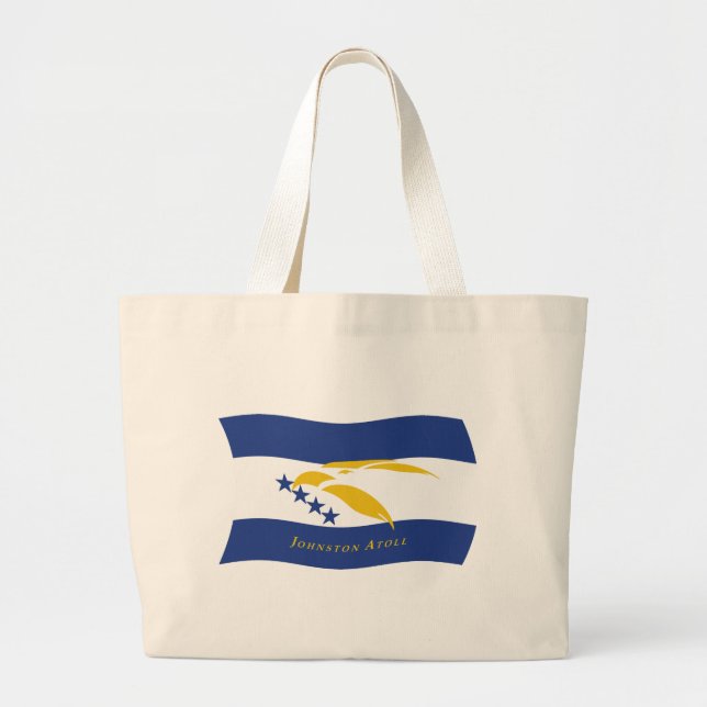 Bolsa Tote Grande Saco de Compras com a Bandeira do Atol Johnston (Frente)